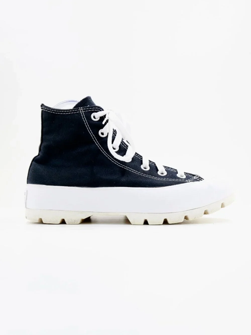 Converse CTAS Hi Lugged Platform Black Canvas High Top Sneakers - 8 - Picture 3 of 7